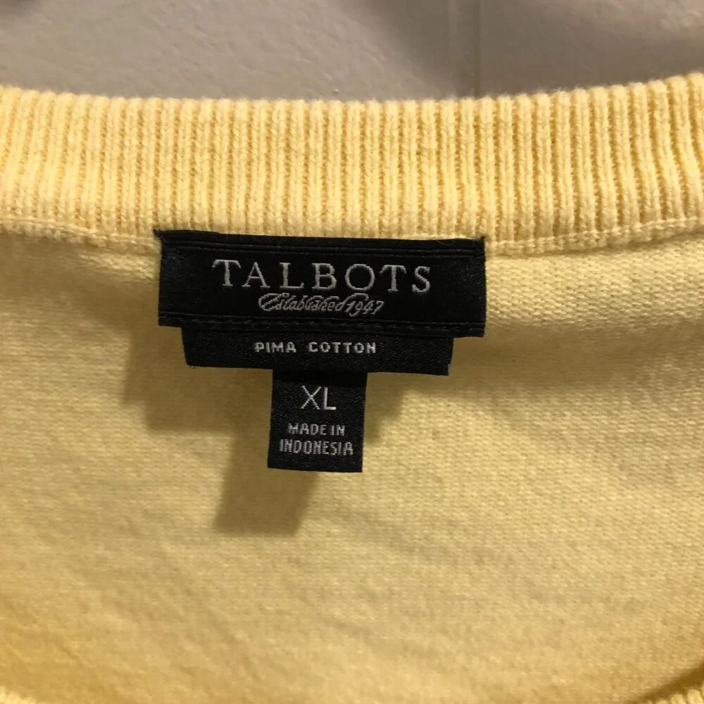 Talbots Classic Cardigan, Butter Yellow, Size XL - Picture 2 of 8